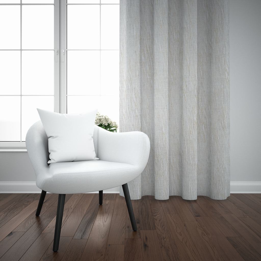 DC2DTSST5FCR232.jpg TEXTURED STRIPE SHEER TAPED 500X218CM - CREAM - Image 2