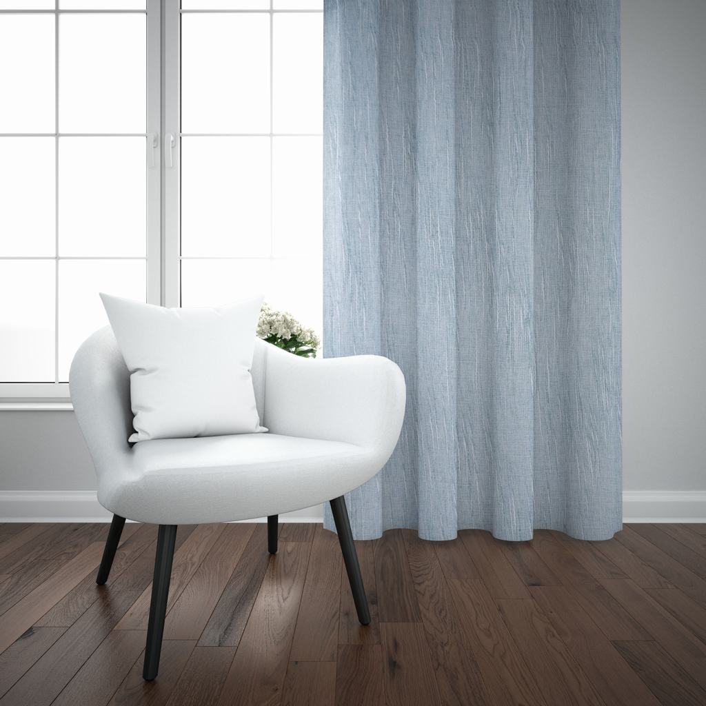 DC2DTSST5FDE232.jpg TEXTURED STRIPE SHEER TAPED 500X218CM - DUCK EGG - Image 2