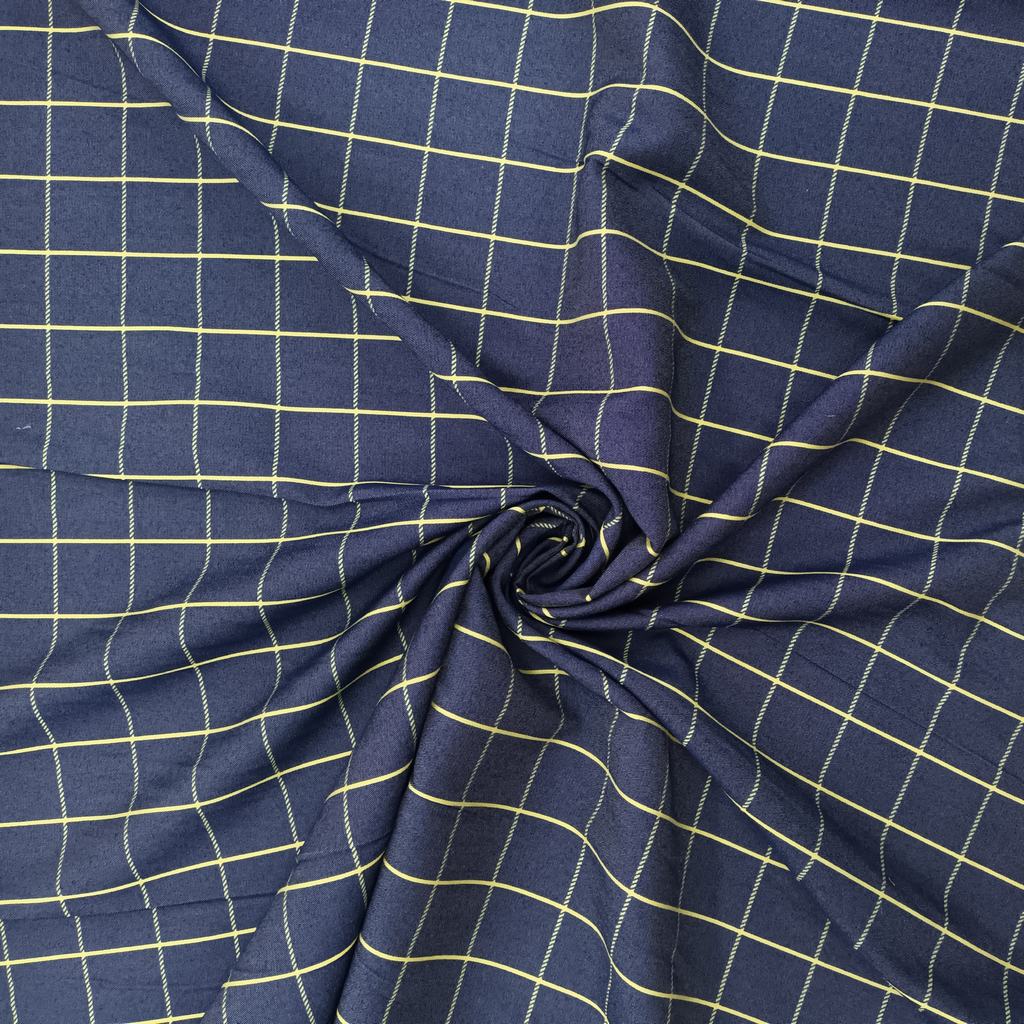 DEN015FC231.jpg 150CM PRINTED DENIM - YELLOW STRIPE - Image 1