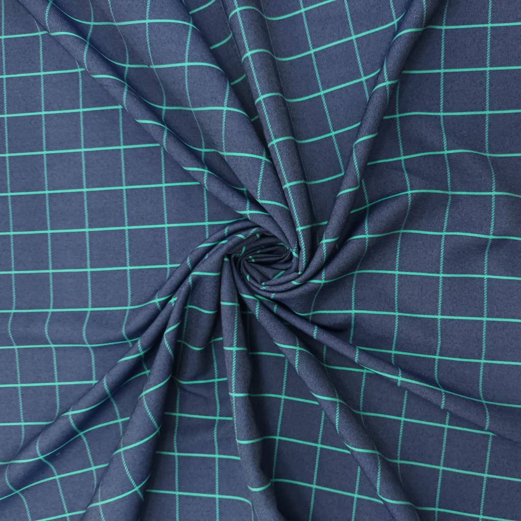 DEN015FD231.jpg 150CM PRINTED DENIM - TURQ STRIPE - Image 1