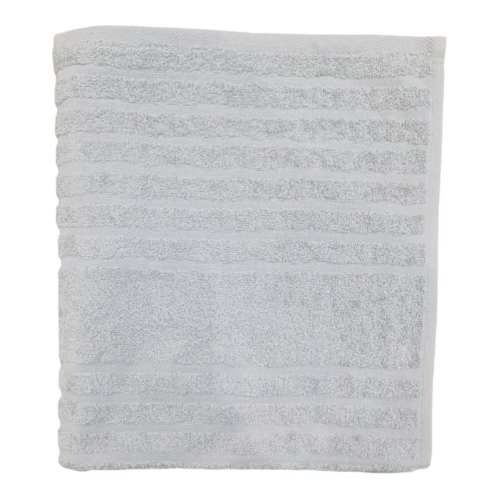 DANTELLA LIFESTYLE STRIPE BATH TOWEL LIGHT GREY - Image 1