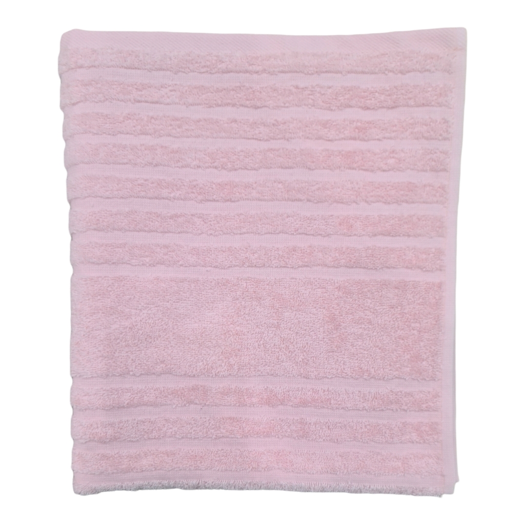 DLSBT2DP.jpg DANTELLA LIFESTYLE STRIPE BATH TOWEL PINK - Image 1