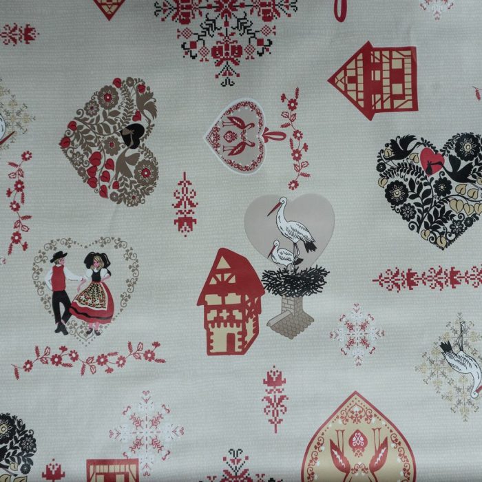 FANTASTIK PVC TABLE COVER (137CM)alsace rouge eg80 - Image 1