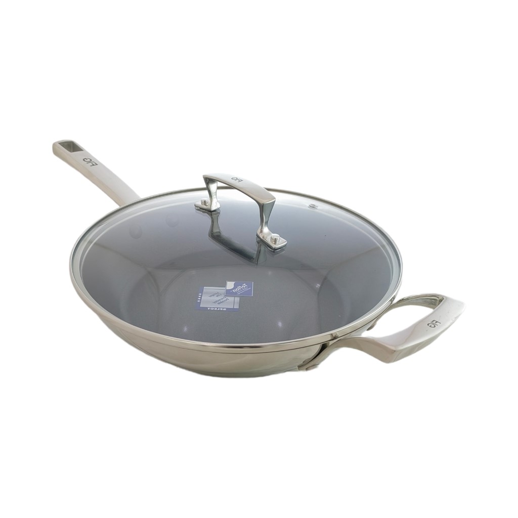 FIG26.jpg FIG S/STEEL FRYPAN WITH GLASS LID - Image 1
