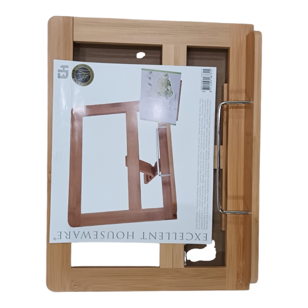 FL2D21033.jpg COOKBOOK STAND BAMBOO 21.5 X 24CM - Image 1