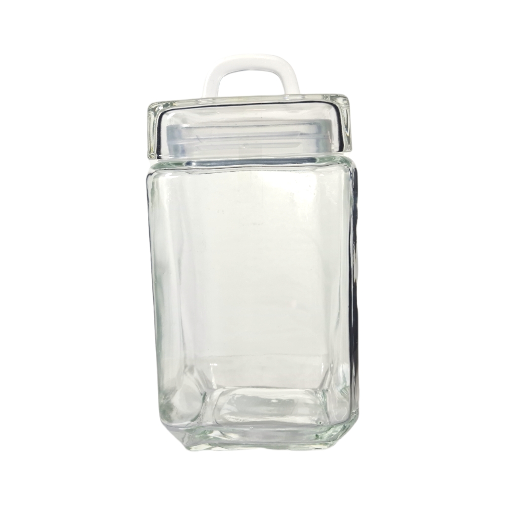FL2D26581.jpg CANISTER GLASS SQUARE LOOP LID 1.6L - Image 1