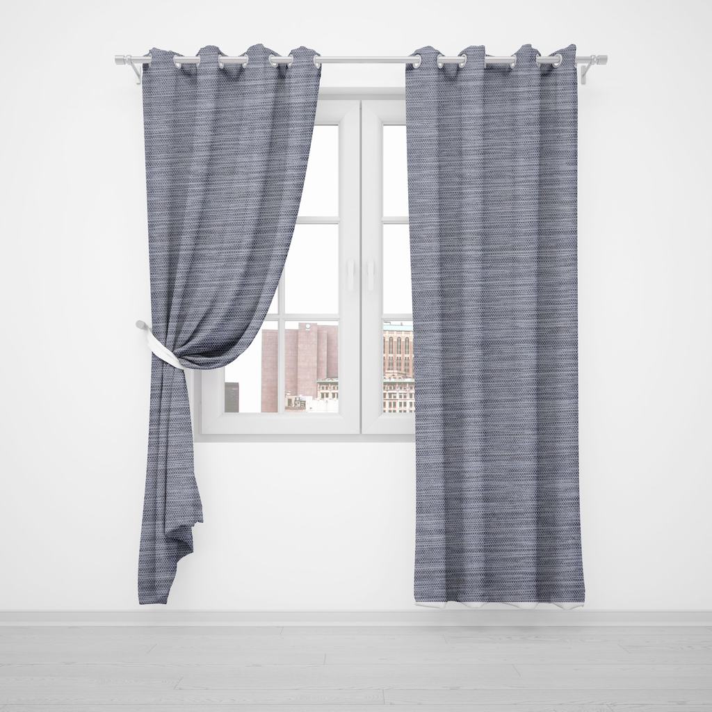 FL2DMTEC5FGR232.jpg MODERN TEXTURE EYELET CURTAIN - GREY - Image 2