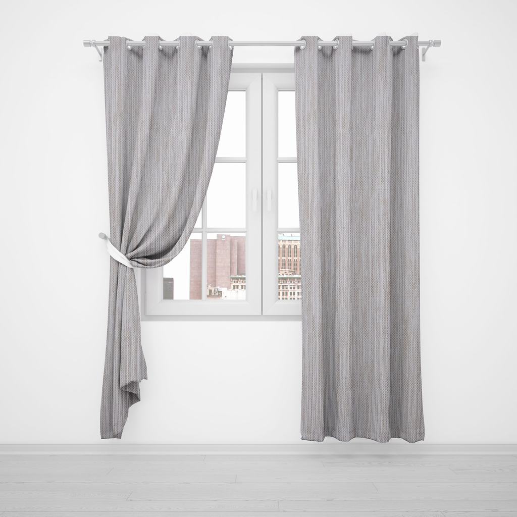 FL2DMTEC5FTA232.jpg MODERN TEXTURE EYELET CURTAIN - TAUPE - Image 2