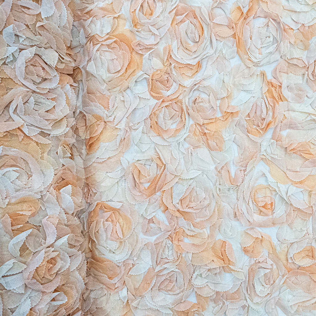 FR2D35FPEACH232.jpg 150CM 3D FLOWER TULLE (PEACH) - Image 2