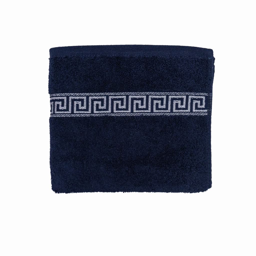 GRKHT5FN231.jpg GREEK KEY HAND TOWEL 600GSM NAVY - Image 1