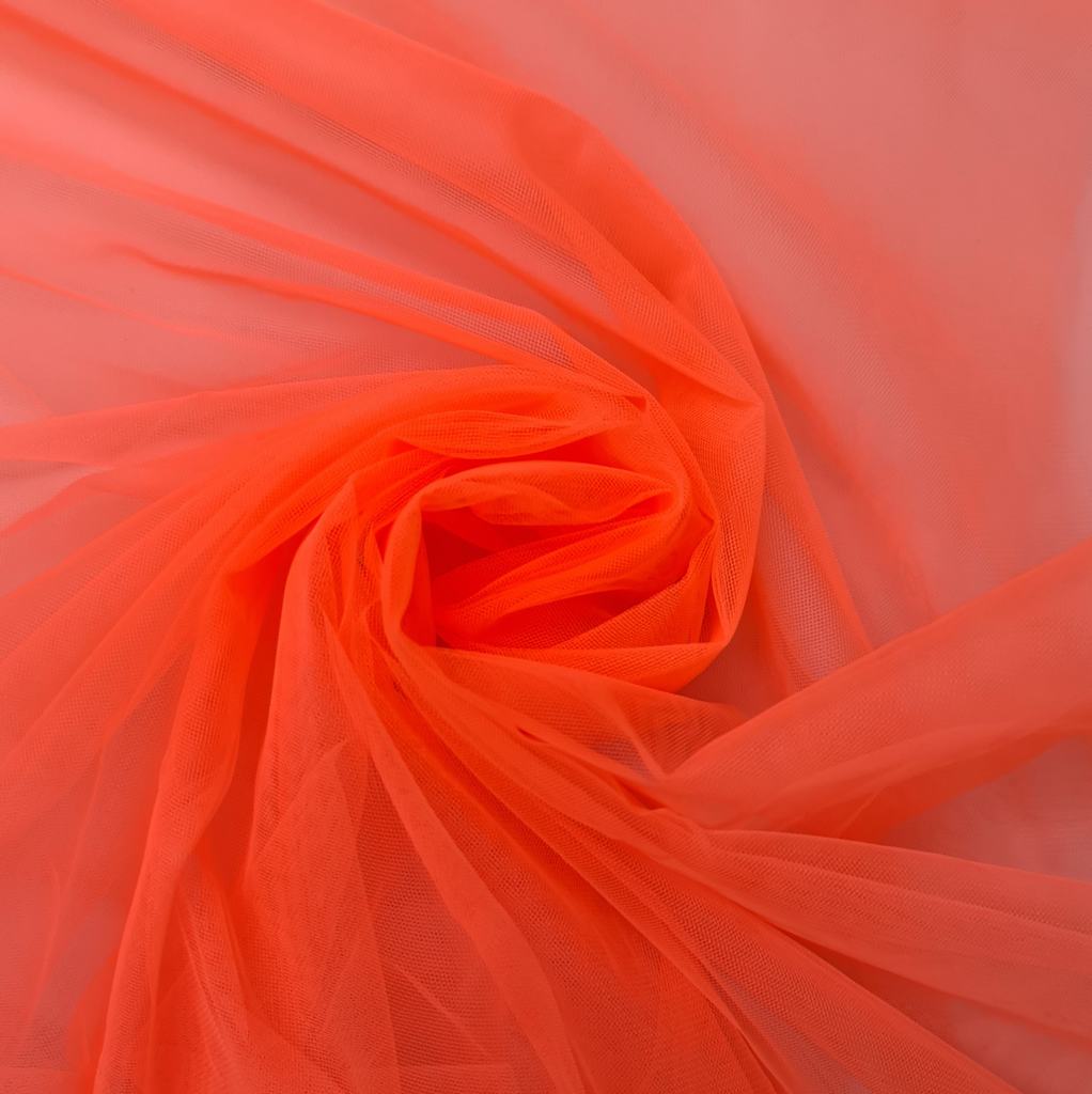 HAYAL5FNEON20ORANGE.jpg 300CM QLTY TURKISH POLYESTER HAYAL TULLE - NEON ORANGE - Image 1