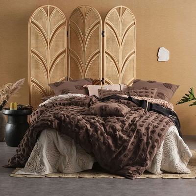HAZE DUVET COVER SET QUEEN - MOCHA