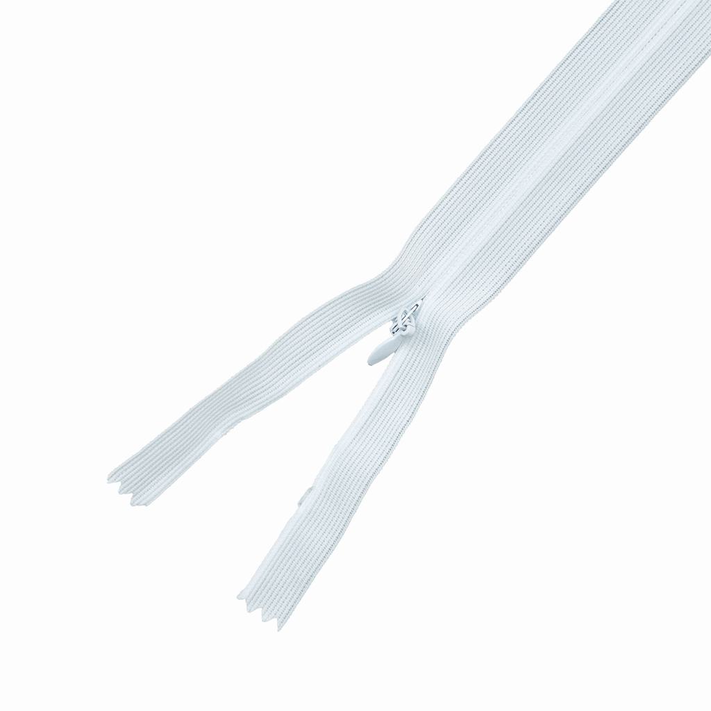 IZ555FW231.jpg 55CM INVISIBLE ZIPS-WHITE - (1) - Image 1