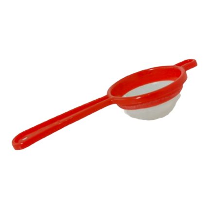 8CM PLASTIC TEA STRAINERS - RED