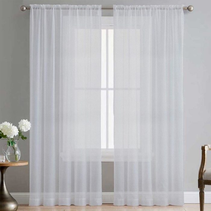 260CM KNITTED LINING CURTAIN - WHITE - Image 2