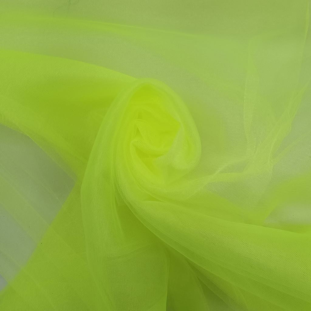 KRISTAL5FNEON20YELLOW.jpg 300CM QLTY TURKISH POLYESTER TULLE - NEON YELLOW - Image 1