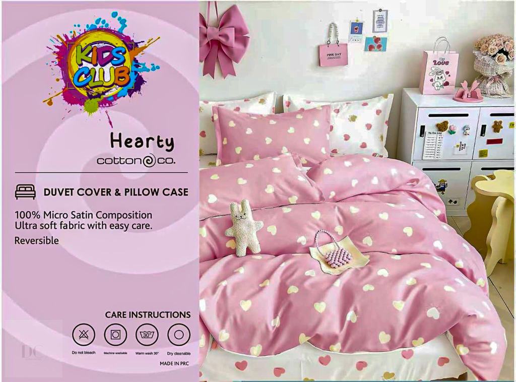 KSDC5FHR231.jpg KIDS DUVET COVER SINGLE - HEARTY - Image 1