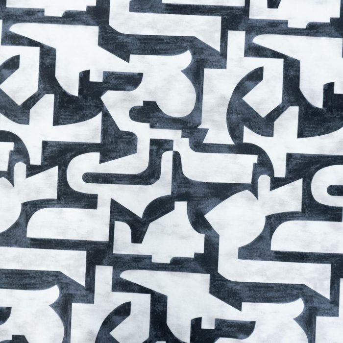 140CM EDEN CUBIST BLACK SLUB VELVET - Image 1