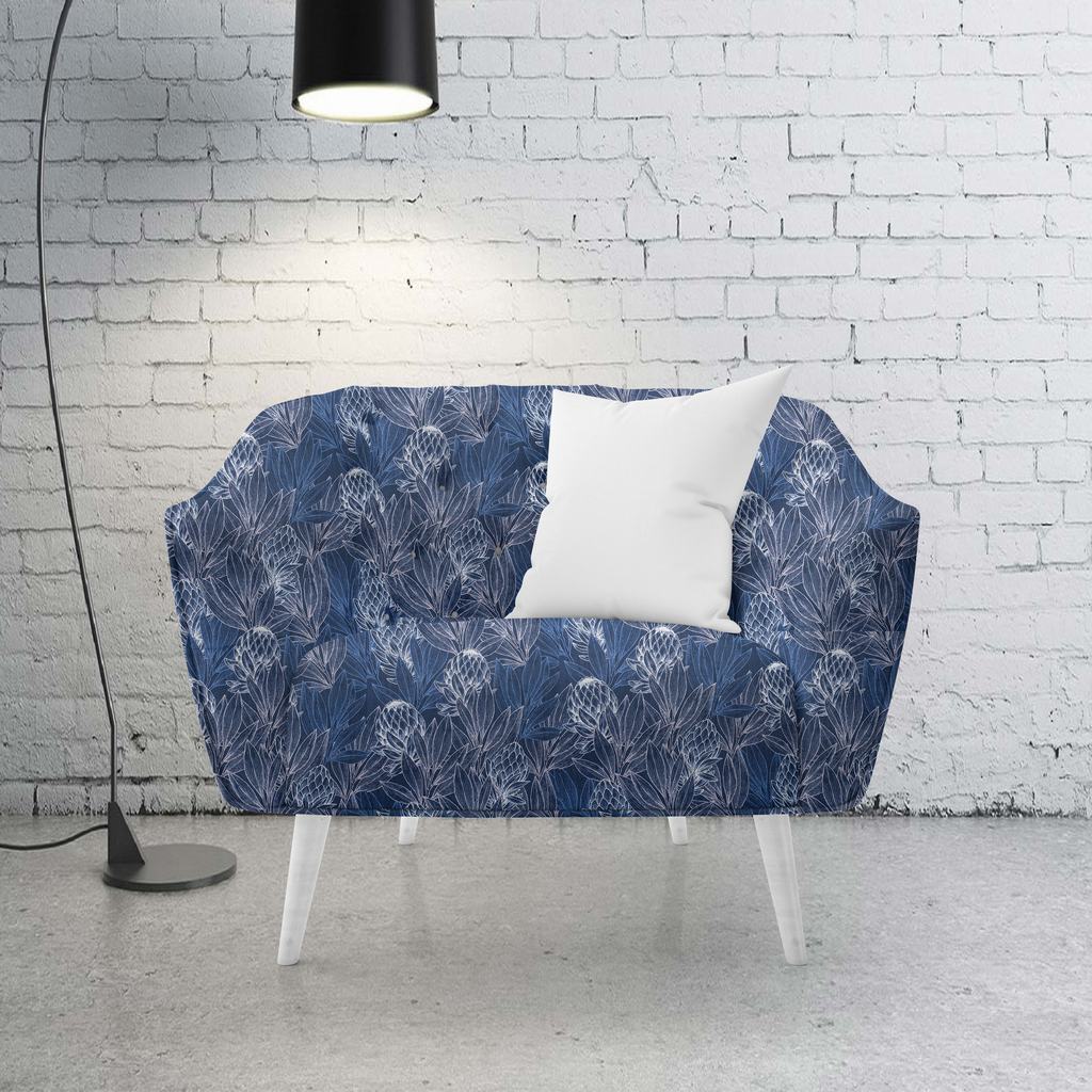 LC2DEDEN5F13232.jpg 140CM EDEN PROTEA FOREST NAVY LINEN - Image 2