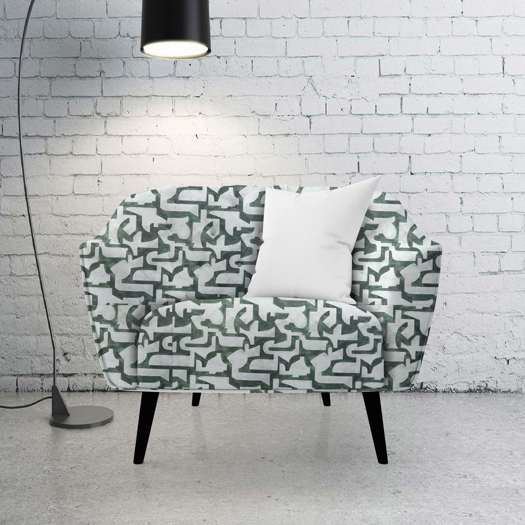 LC2DEDEN5F8232.jpg 140CM EDEN CUBIST GREEN SLUB VELVET - Image 2