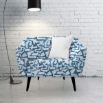 140CM EDEN CUBIST BLUE SLUB VELVET - Image 2
