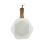 SERVING PORCELAIN DISH WITH WOODEN HANDLE