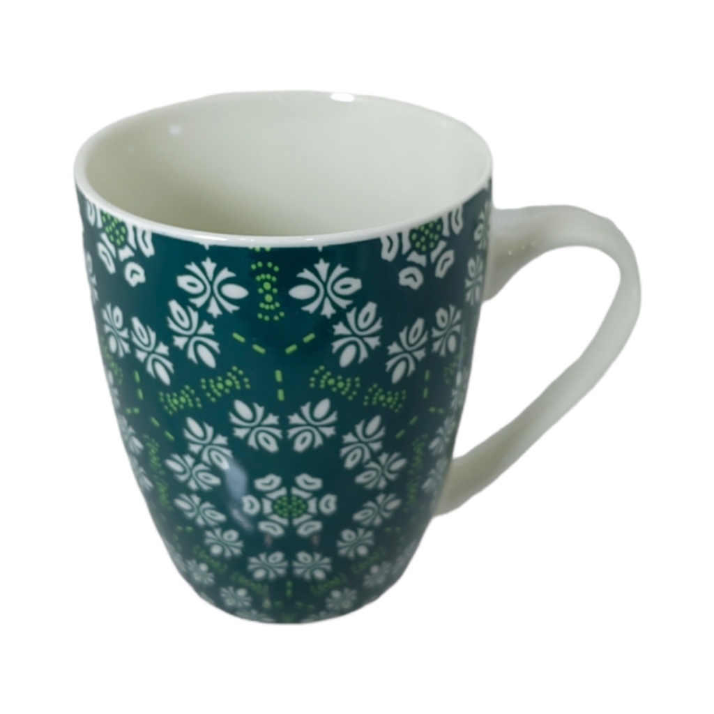 MB2D563115F2.jpg MUG- GREEN  FLORAL - Image 1