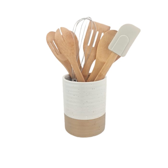 8 PC SET UTENSIL+ HOLDER - Image 1