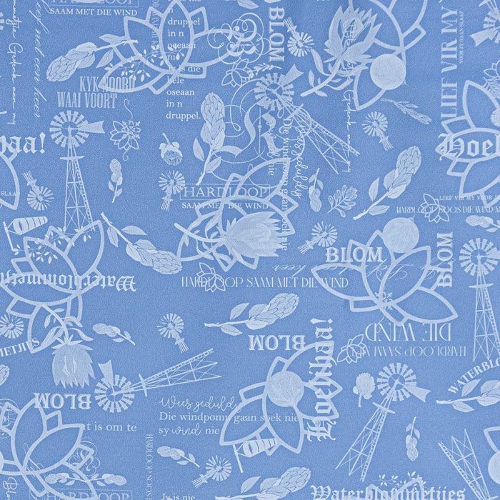 140CM PRINTED VINYL-NAVY - Image 1