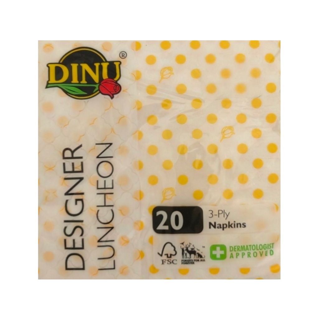 MS2DPRS5F1.jpg PRINTED SERVIETTES YELLOW SPOTS - Image 1