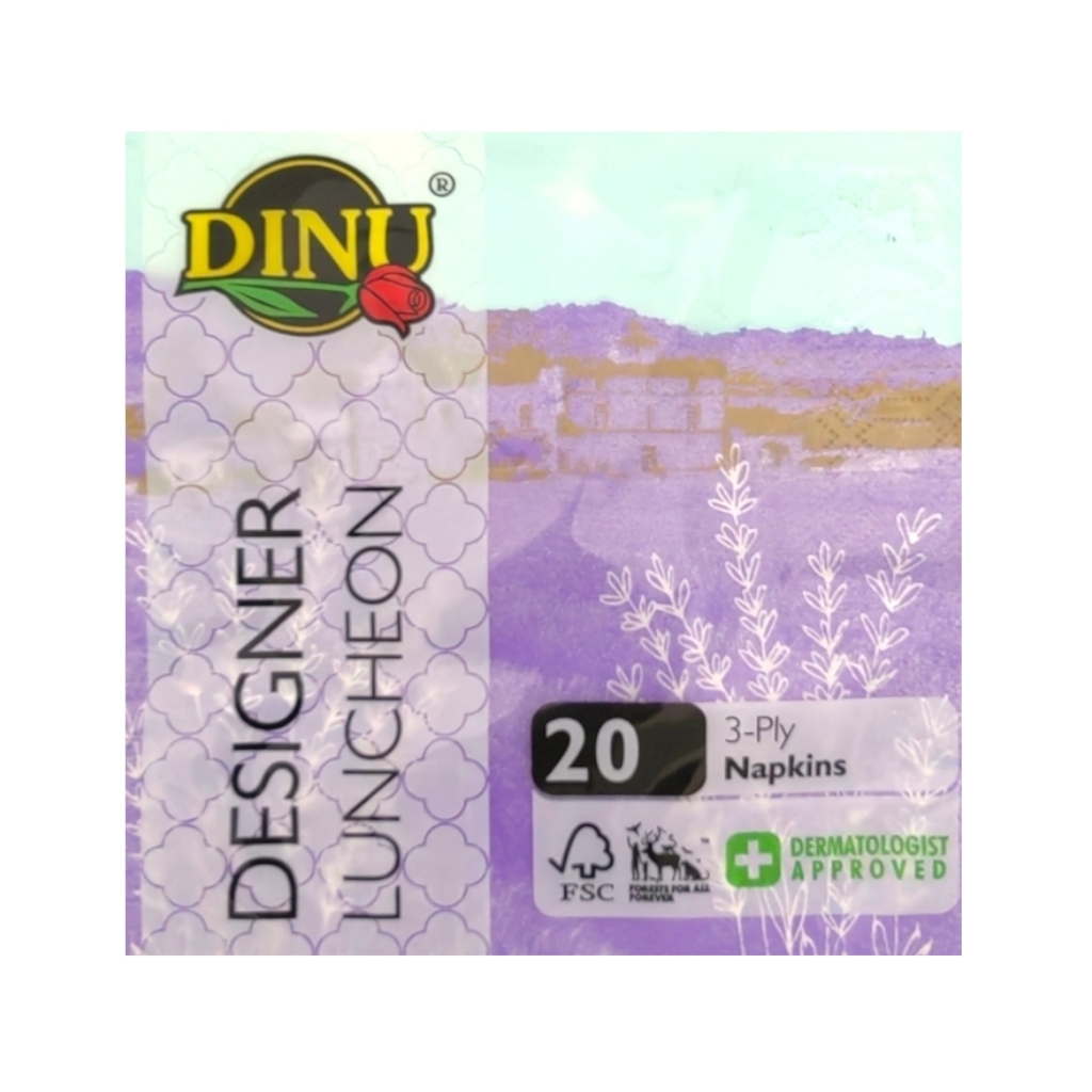 MS2DPRS5F10.jpg PRINTED SERVIETTES LAVENDER BOUQUET - Image 1