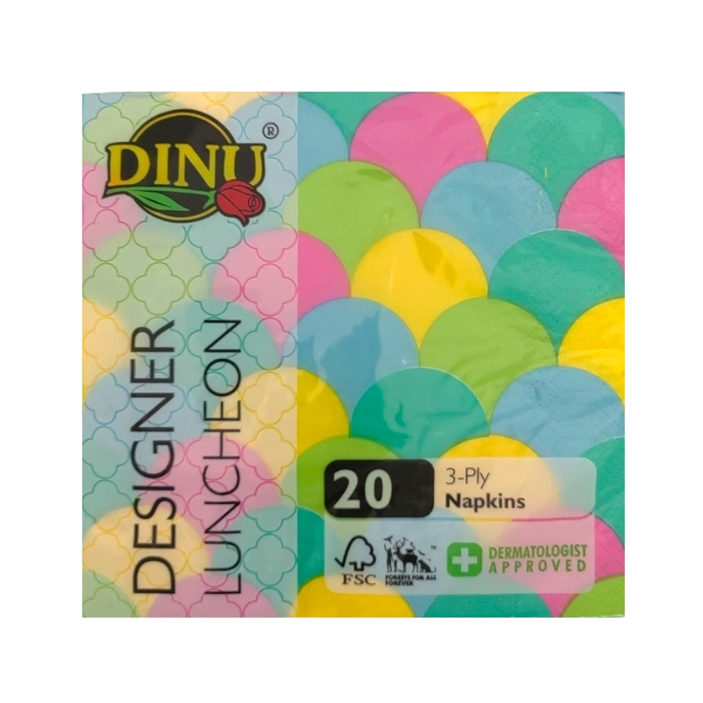 MS2DPRS5F12.jpg PRINTED SERVIETTES CIRCLES & DOTS - Image 1