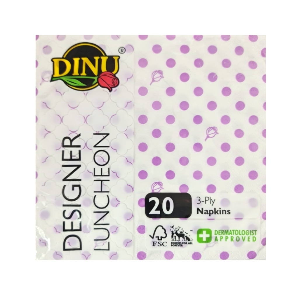 MS2DPRS5F2.jpg PRINTED SERVIETTES PURPLE SPOTS - Image 1