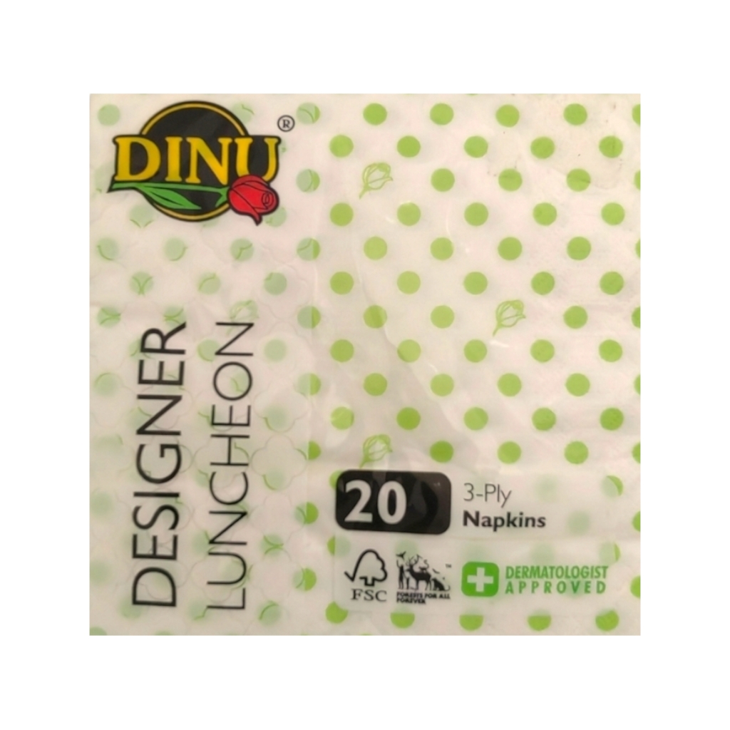 MS2DPRS5F3.jpg PRINTED SERVIETTES GREEN SPOTS - Image 1