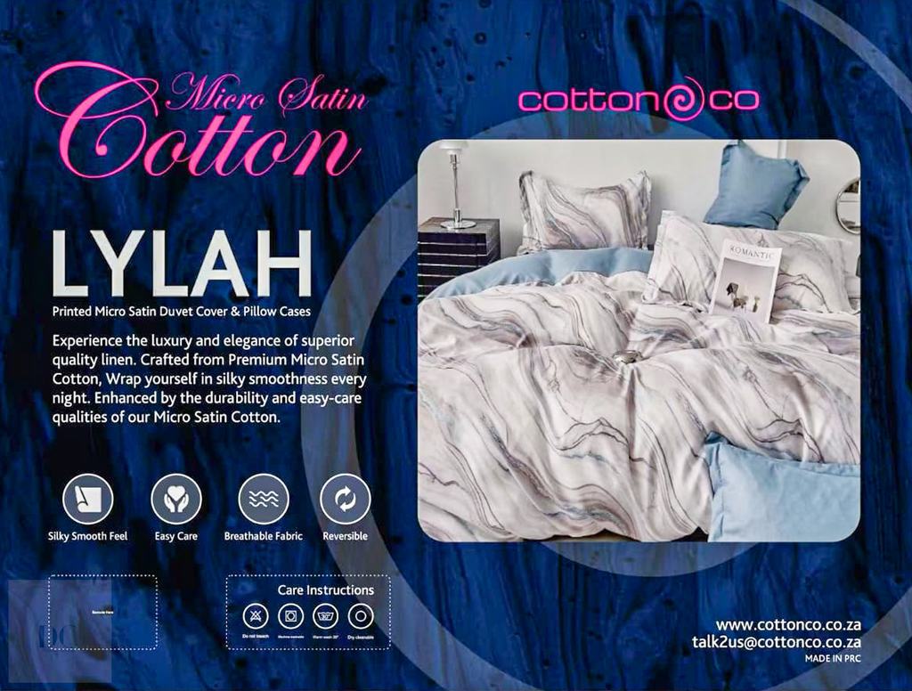 MSDDC5FLY231.jpg MICRO SATIN DUVET COVER DOUBLE - LYLAH - Image 1