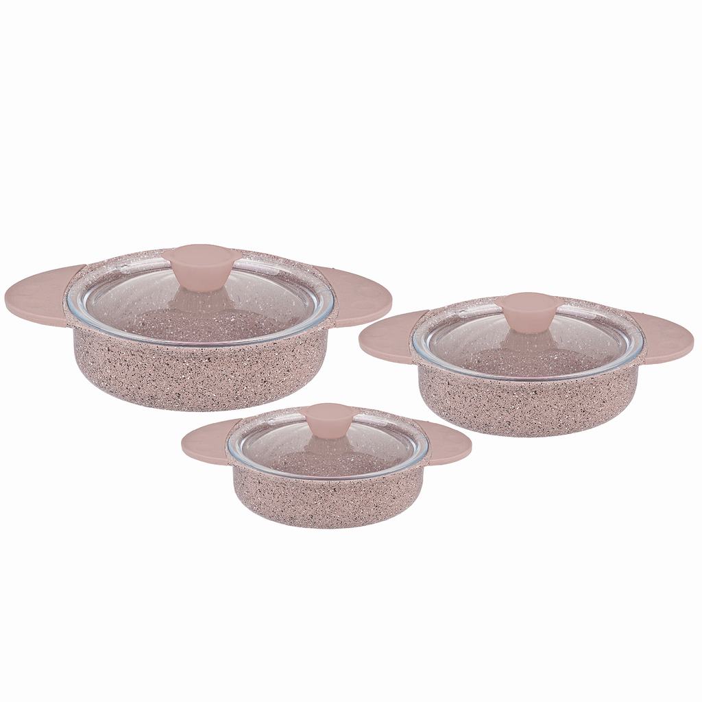 OMS30155FBE.jpg NON STICK GRANITE EGG PAN SET 6Pcs BEIGE - Image 1