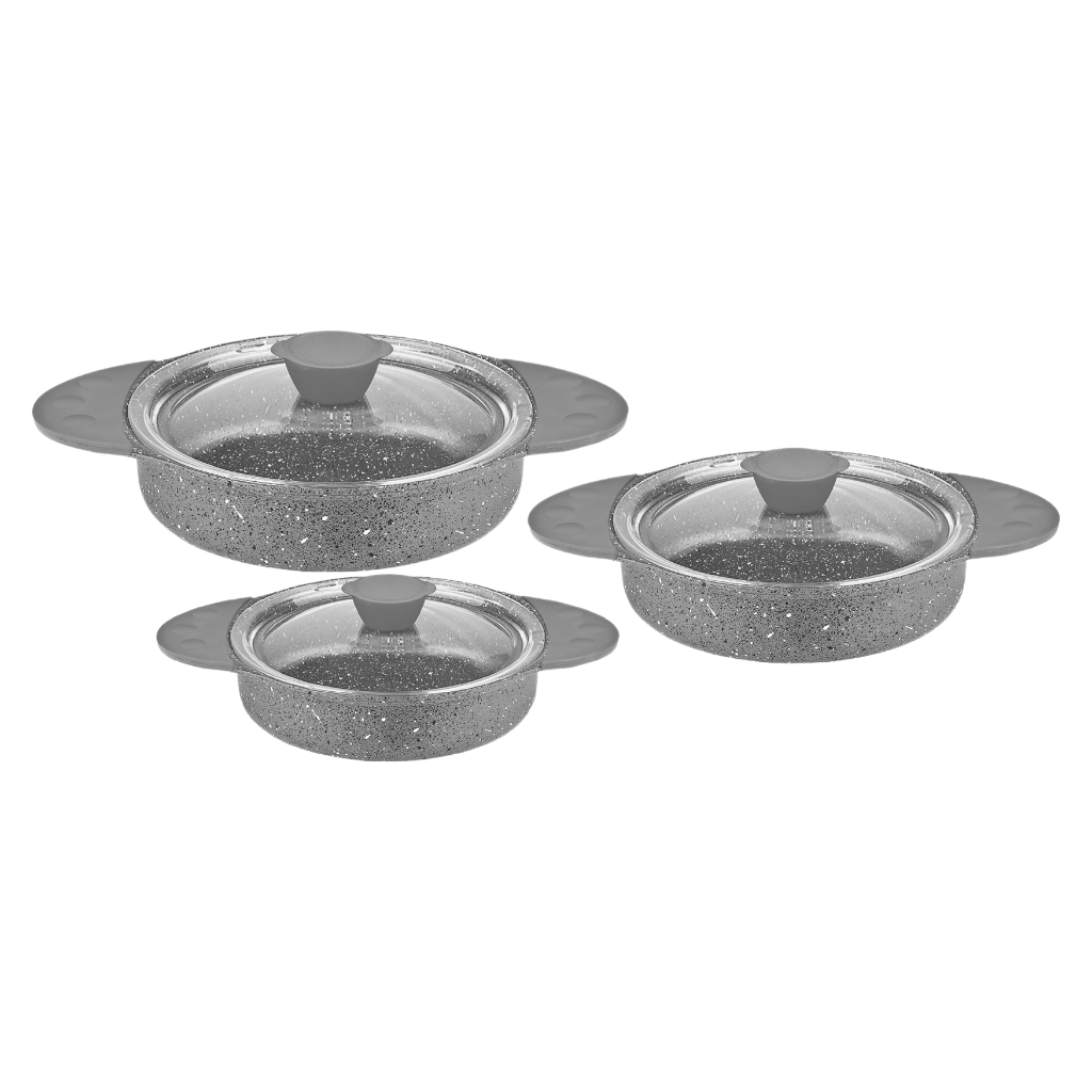 OMS30155FGR231.jpg NON STICK GRANITE EGG PAN SET 6Pcs -GREY - Image 1