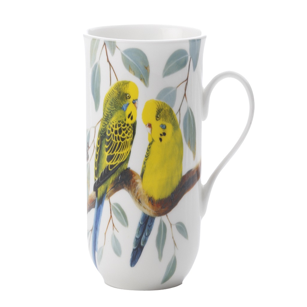PBW1508.jpg MW BIRDS ES BUDGERIGARS MUG - Image 1