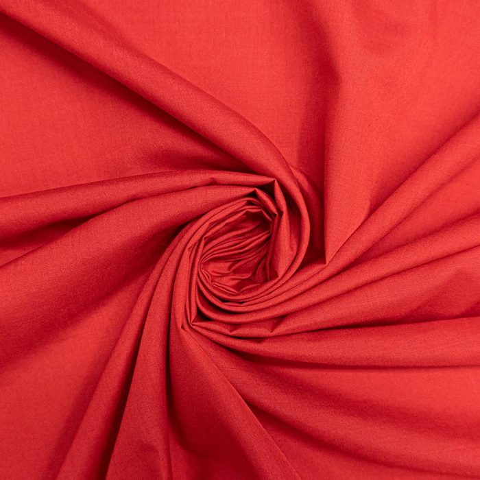 115CM PLAIN POLY COTTON - RED - Image 1