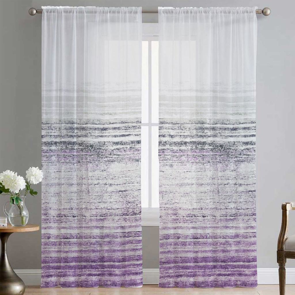 PSSV5FPURPLE232.jpg PRINTED SEMI SHEER VOILE - PURPLE - Image 2