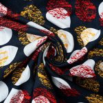 PRINTED RAYON LINEN CIRCLES NAVY - Image 2