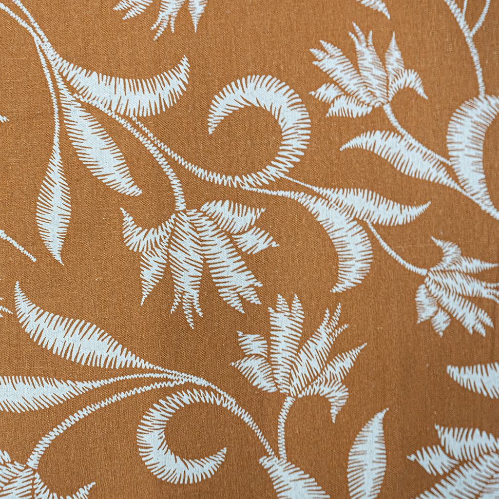 PTDRL5F3231.jpg PRINTED RAYON LINEN FERN RUST - Image 1
