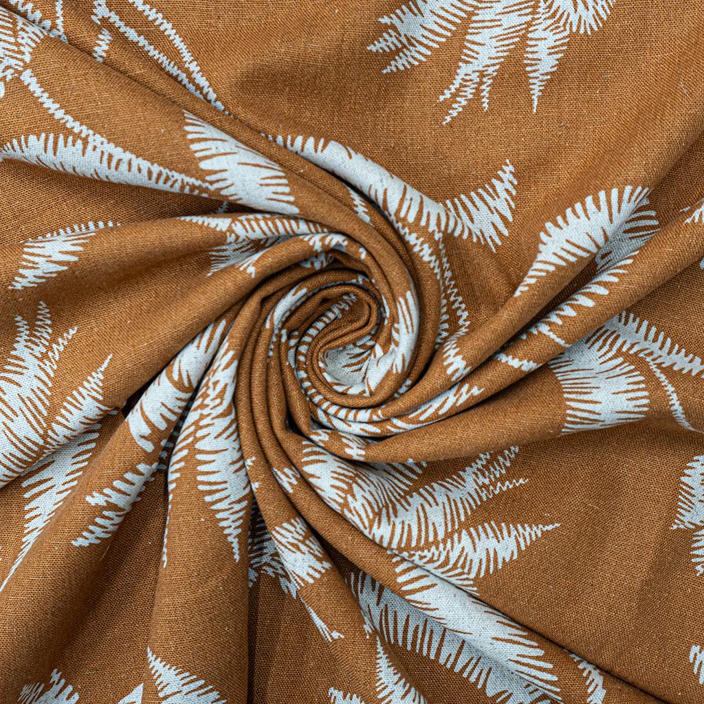 PTDRL5F3232.jpg PRINTED RAYON LINEN FERN RUST - Image 2