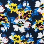 PRINTED RAYON LINEN ARTSY NAVY