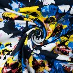 PRINTED RAYON LINEN ARTSY NAVY - Image 2