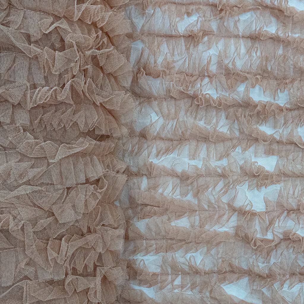 RT2D15FDARK20PEACH231.jpg 150CM RUFFLED TULLE (DARK PEACH) - Image 1