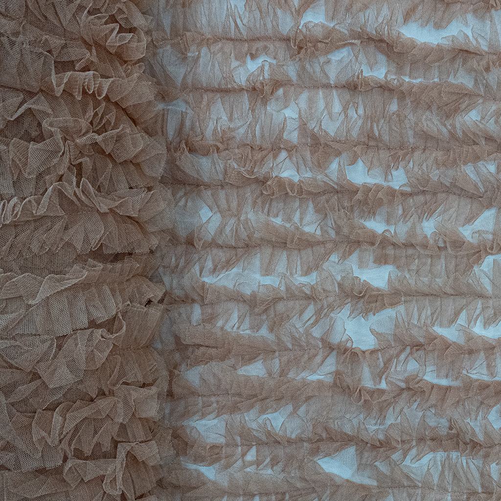 RT2D15FDARK20PEACH232.jpg 150CM RUFFLED TULLE (DARK PEACH) - Image 2