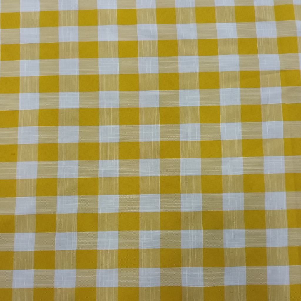 S212D185FMUSTARD.jpg CROSS SLUB TR GINGHAM - Image 1