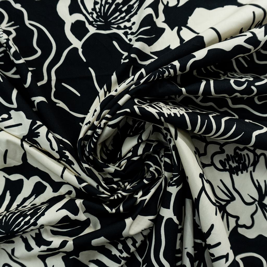 S232D475F3232.jpg PRINTED COTTON POPLIN- BLACK - Image 2