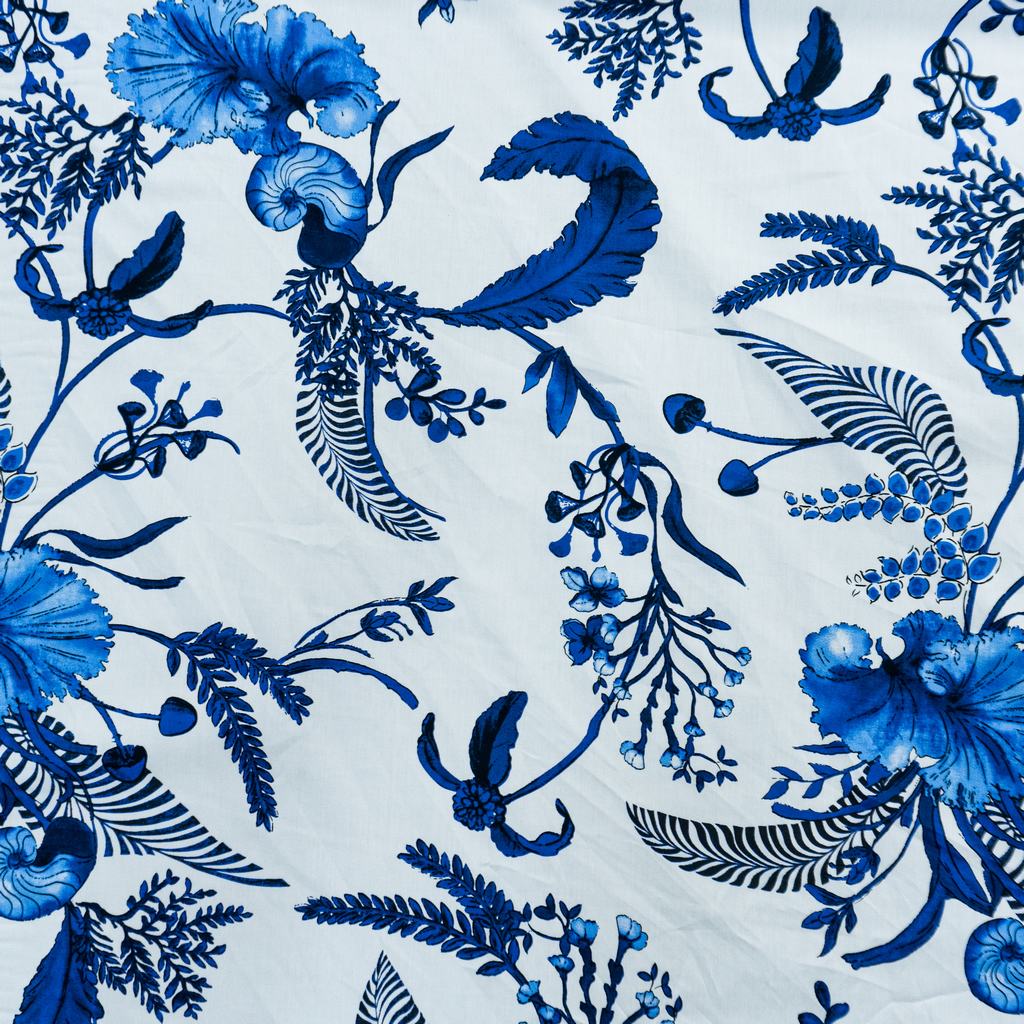 S232D475F6231.jpg PRINTED COTTON POPLIN- BLUE/WHITE - Image 1